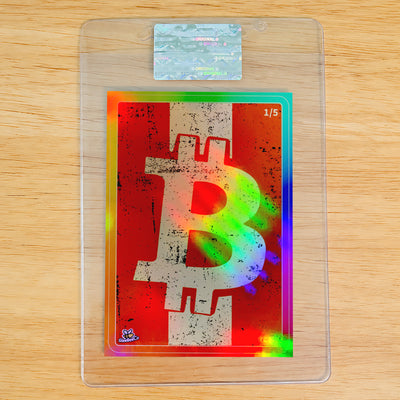 Bitcoin Card Grunge Stripe Rainbow Border 2026 GleeBeeCo Holo Rainbow Edge /5