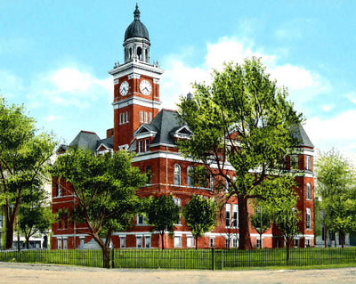 Court House, Paris, TN in 1926 vintage print