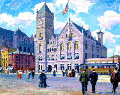 Post Office, Newark, NJ in 1905 art print