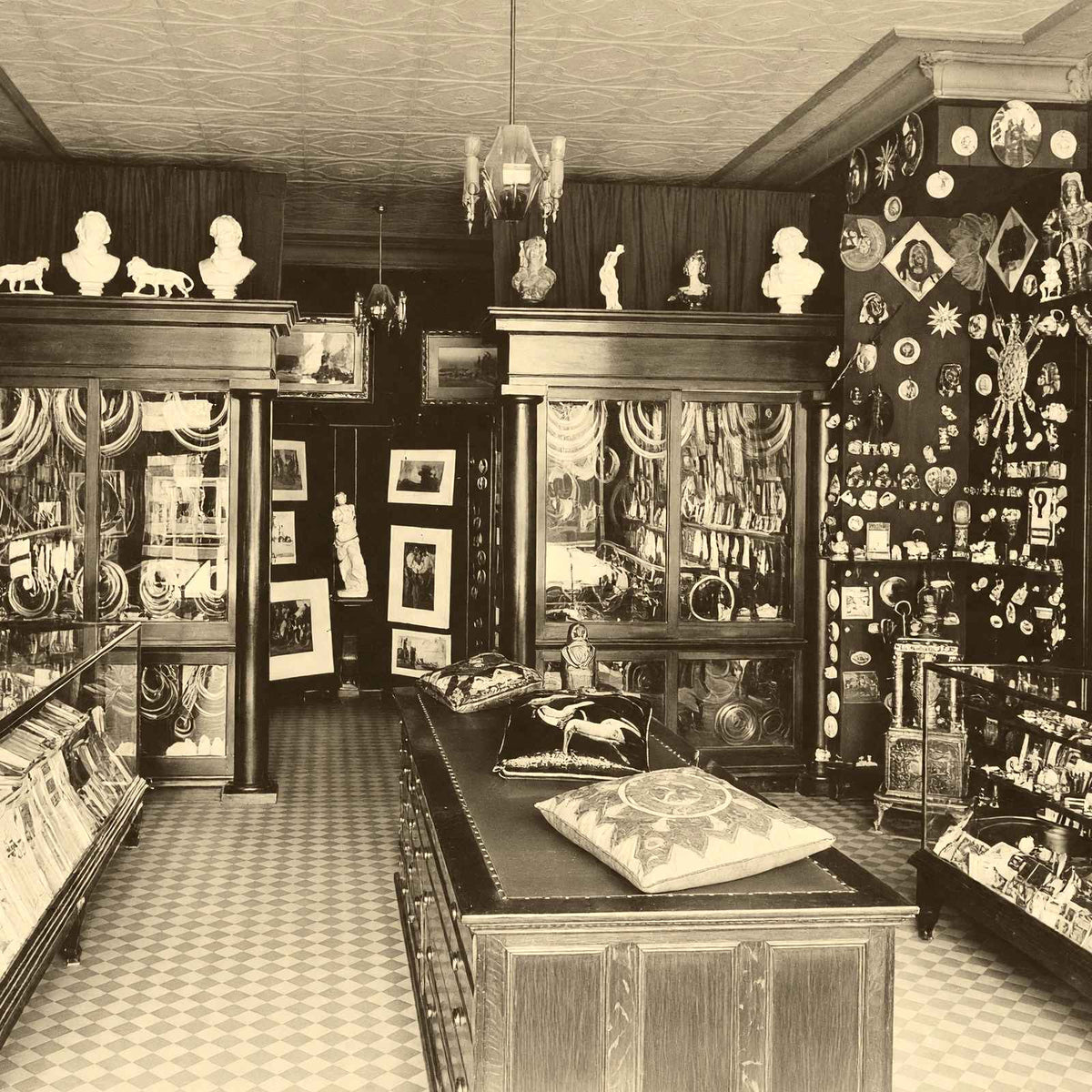 The O.K. Art Store, Bradford, PA in 1904 restored photo print
