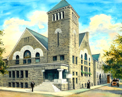 First M.E. Church, Knoxville, TN in 1907 painting