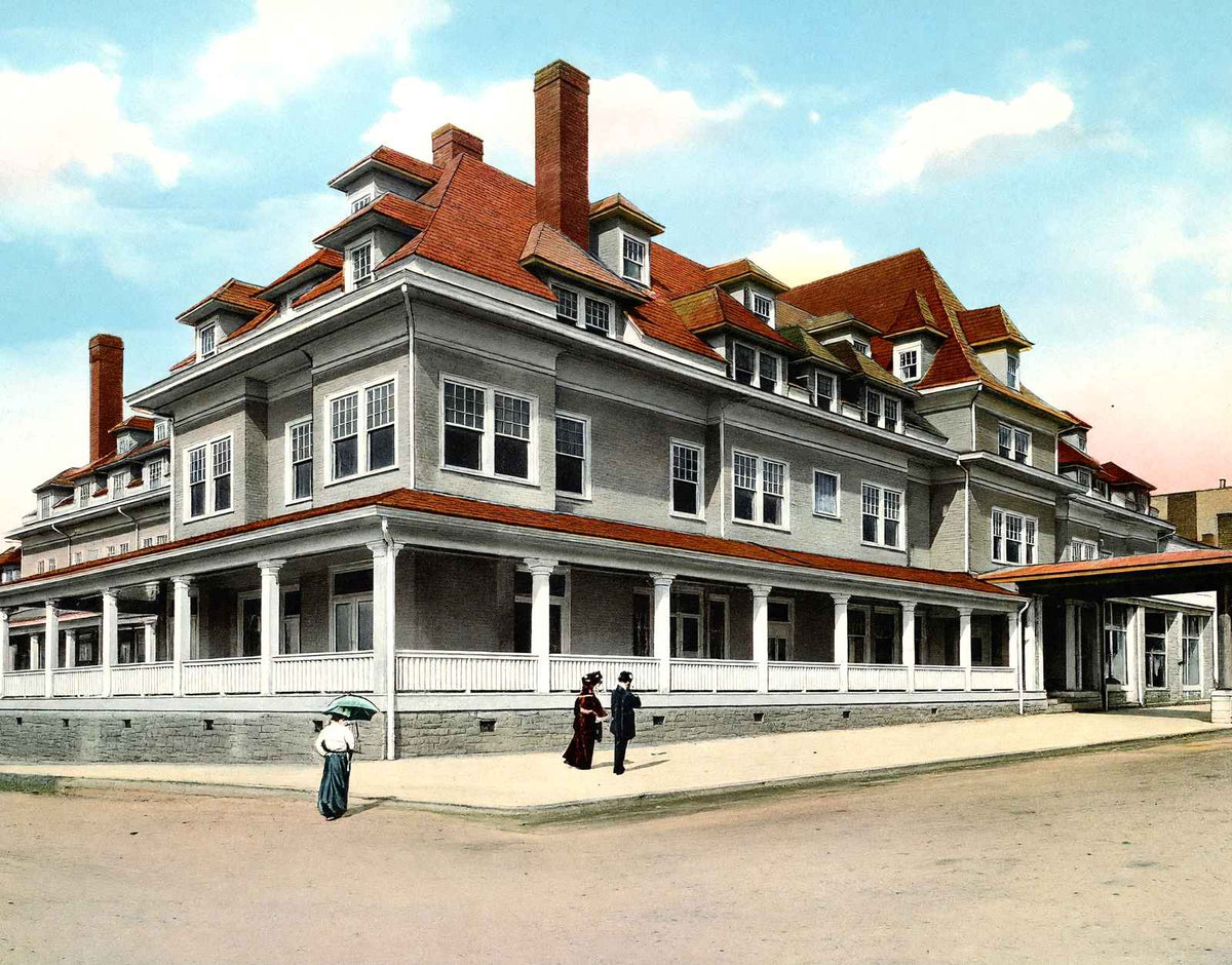 Gates Hotel, Hendersonville, NC in 1907 vintage print