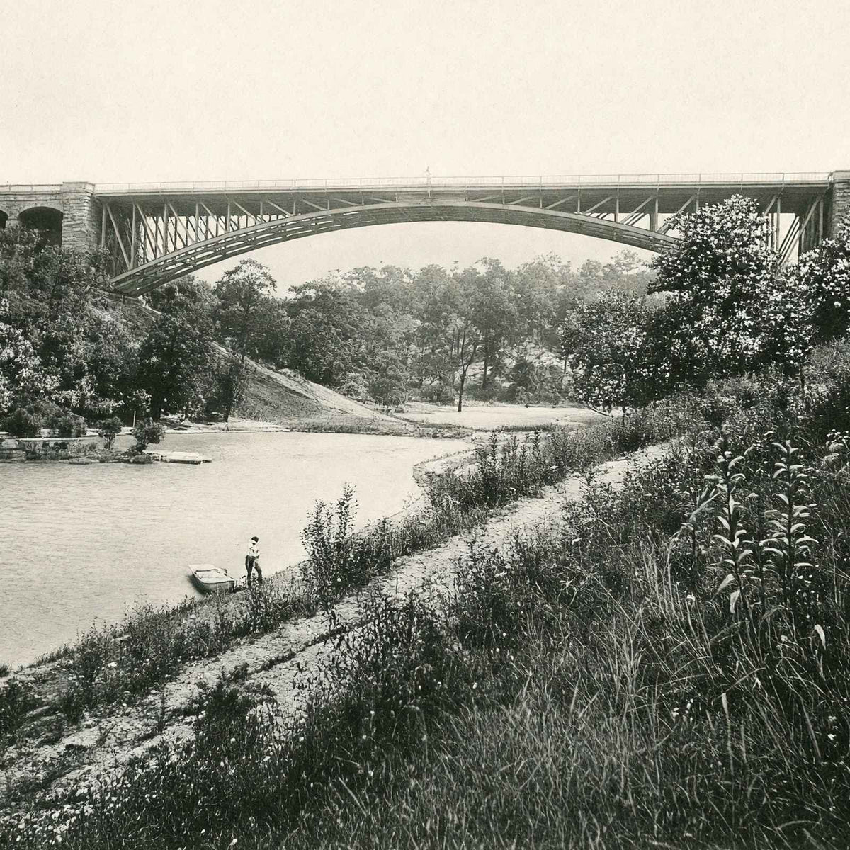 Panther Hollow Bridge, Pittsburgh PA 1907 vintage print