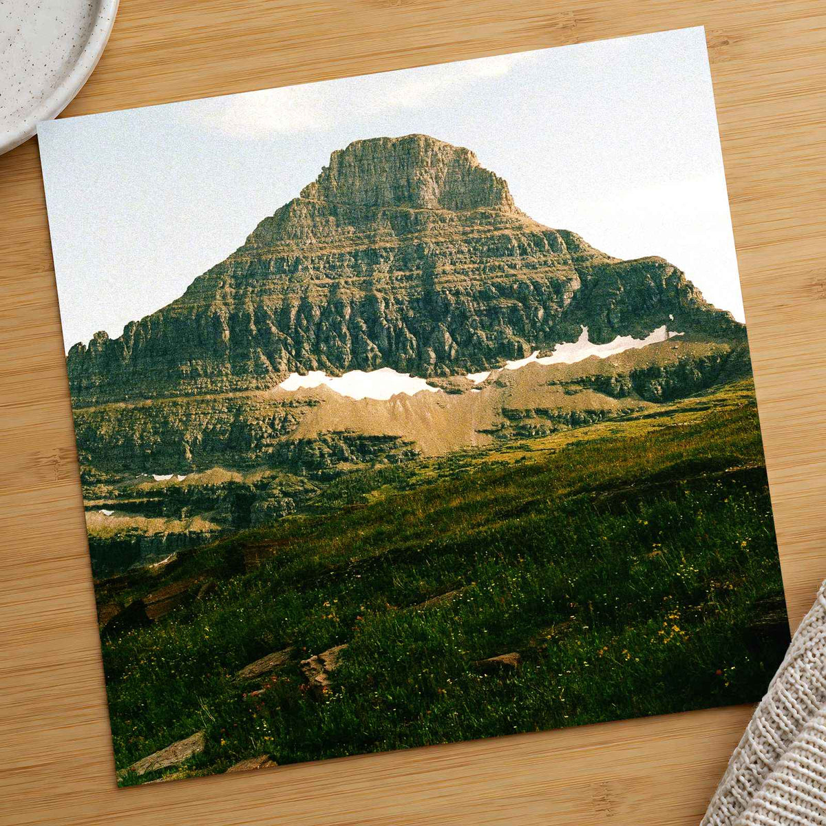 Majestic Mountain Rises Above Green Meadow by Hans Photo Print Wall Decor