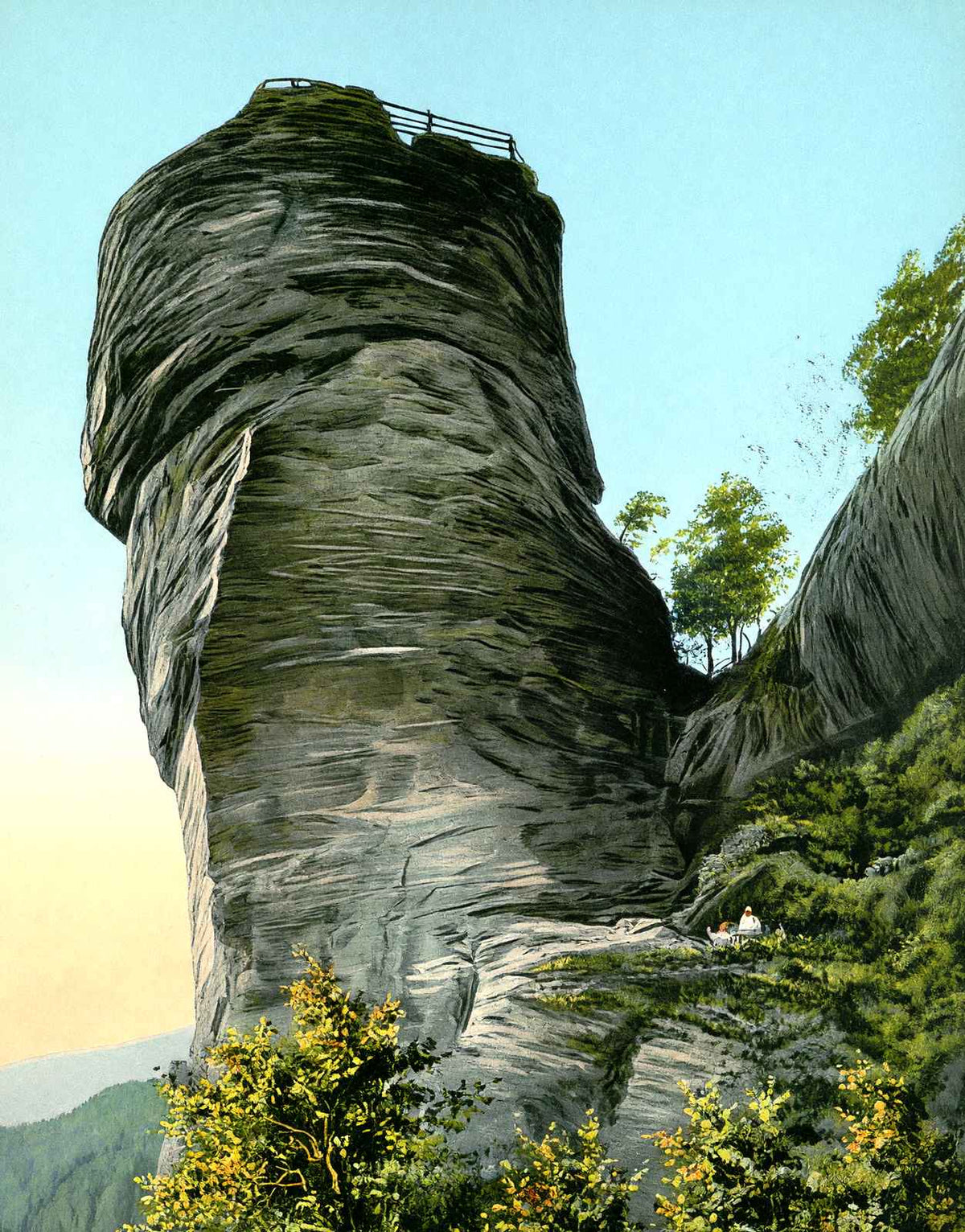 Chimney Rock, NC in 1907 vintage print