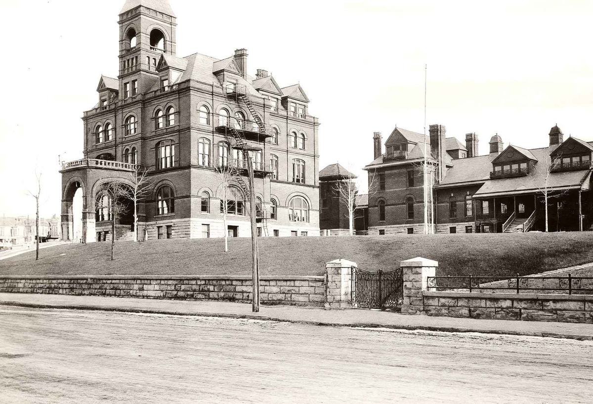Moses Taylor Hospital, Scranton PA in 1905 vintage print
