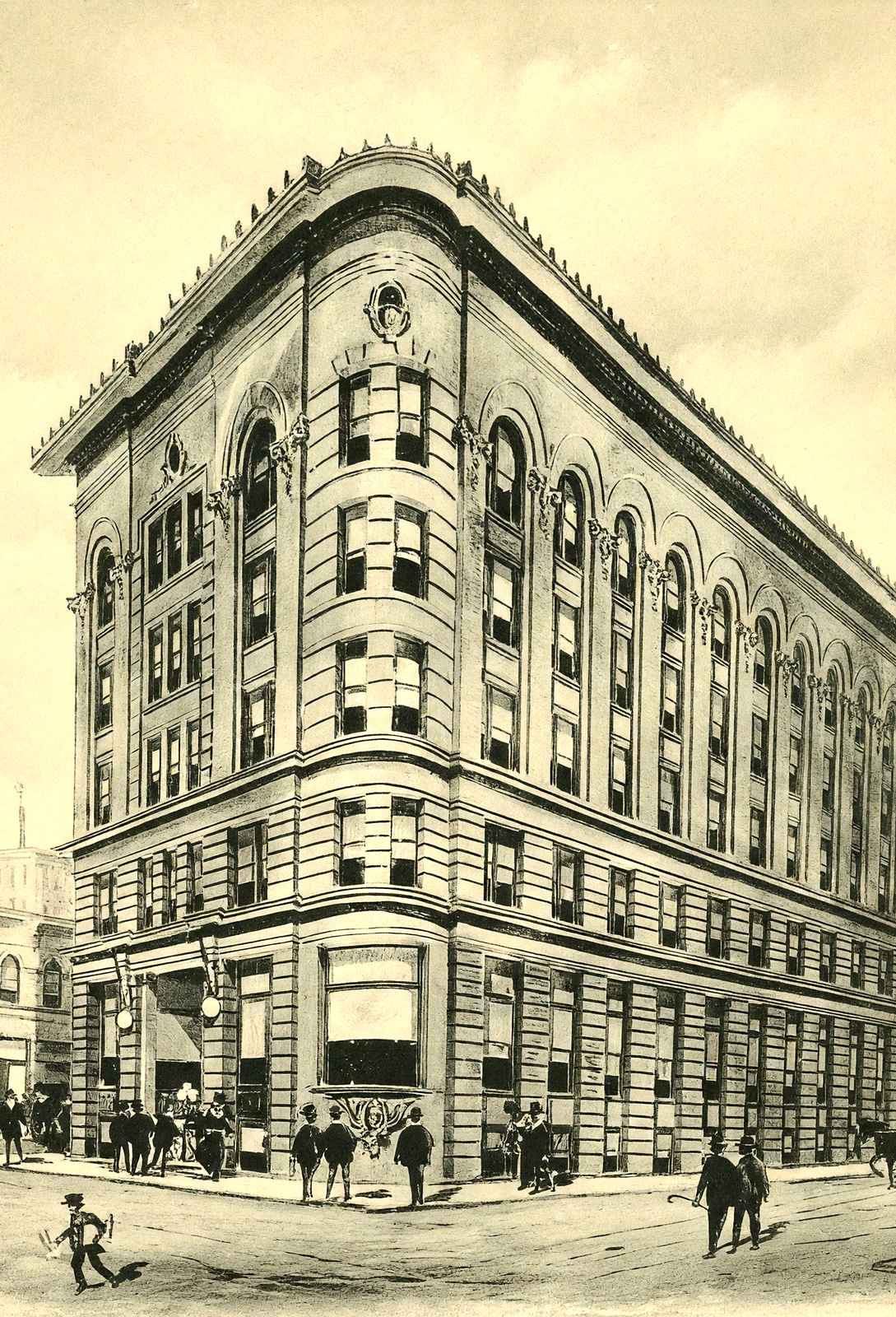 Trust Building, Durham, NC in 1904 vintage print