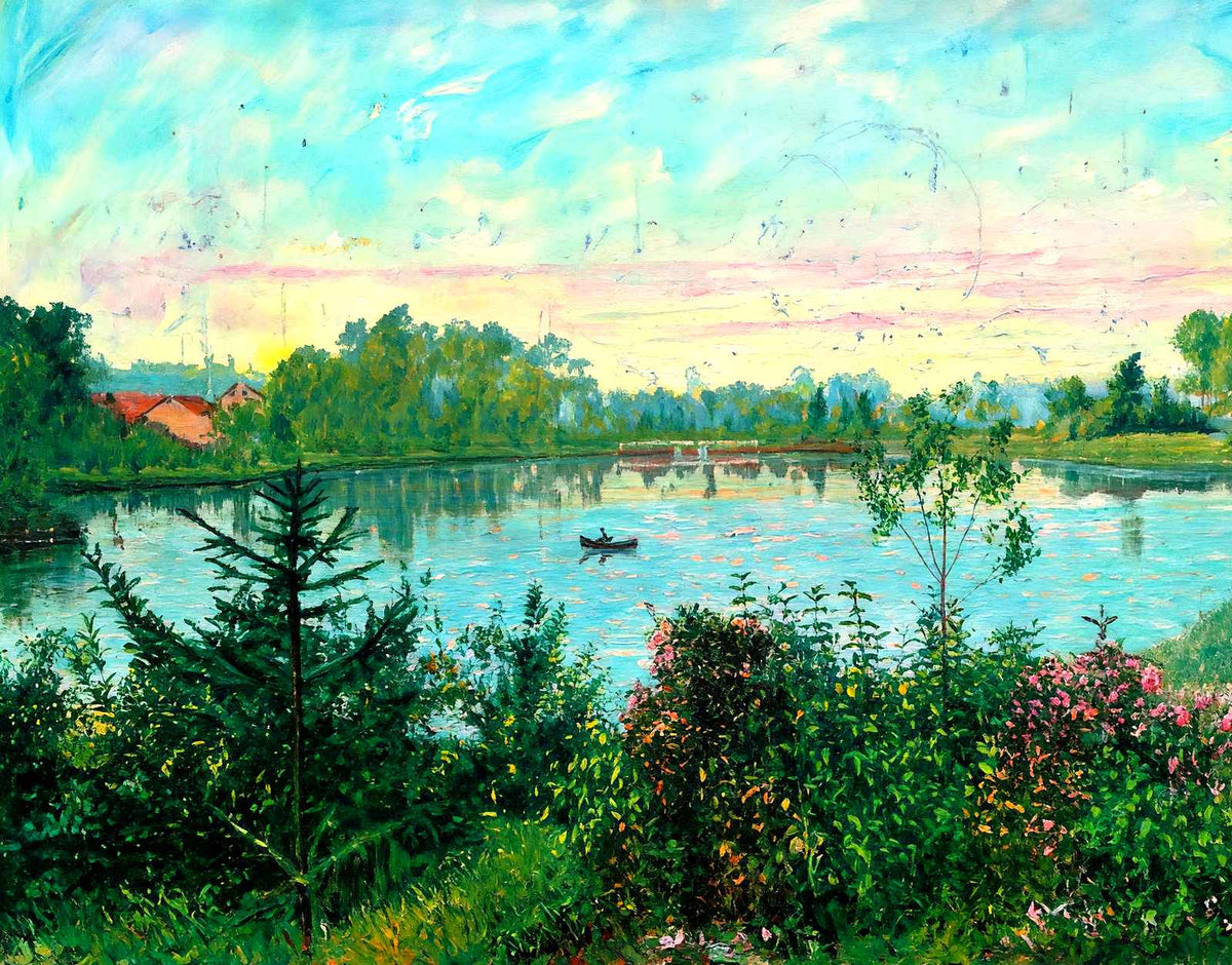 Long Park Lake, Lancaster, PA in 1907 art print