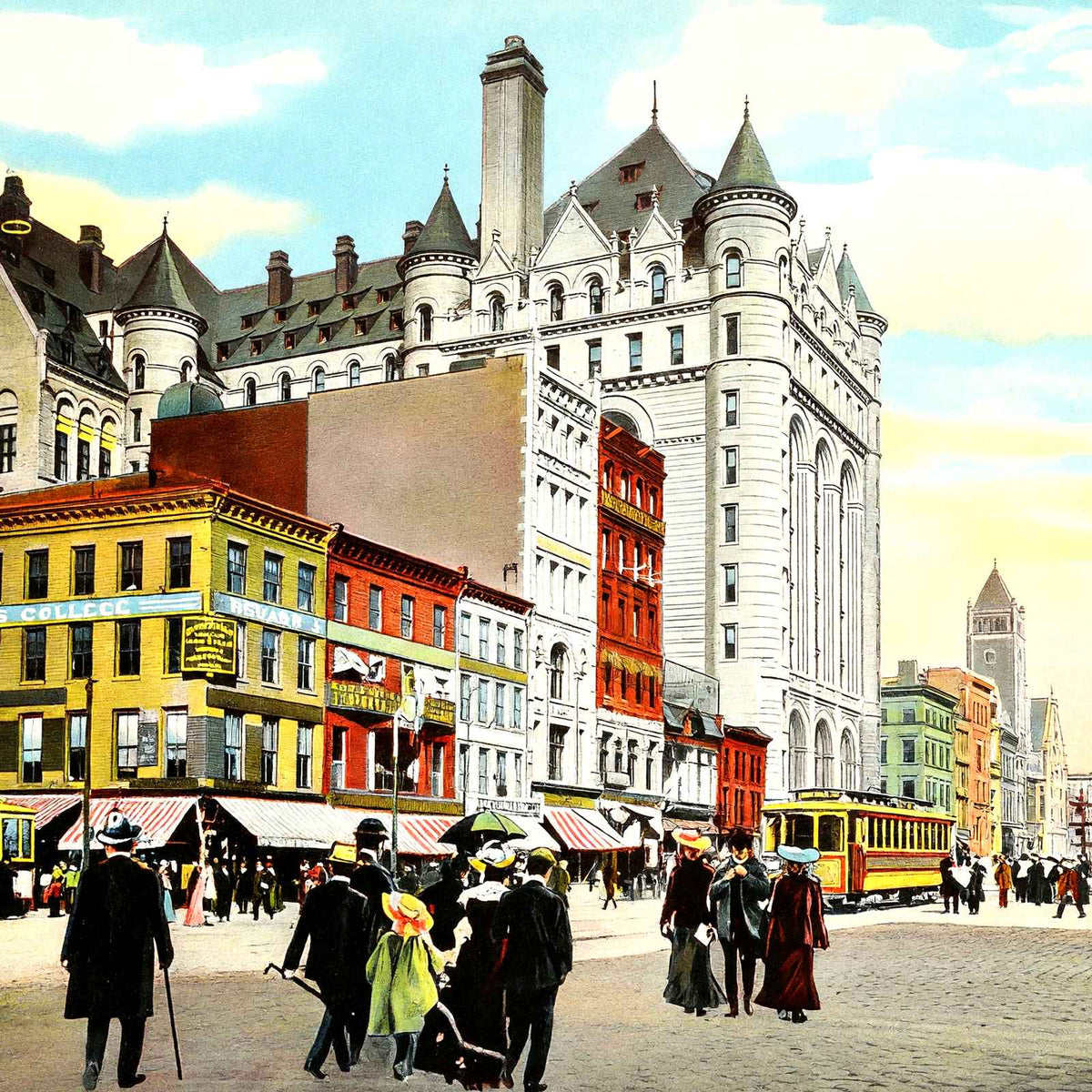 Broad Street from Market Street, Newark, NJ vintage print