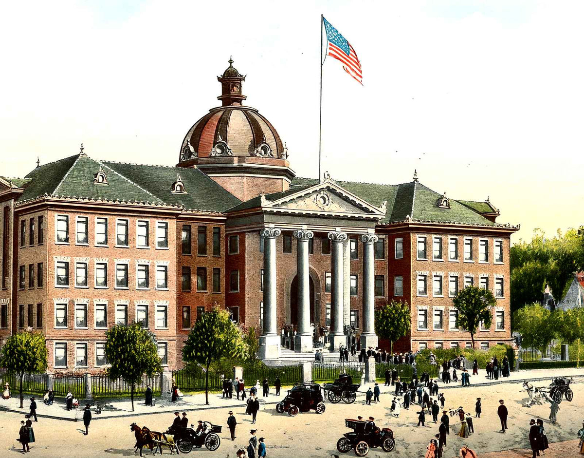 High School, Altoona PA in 1906 vintage print