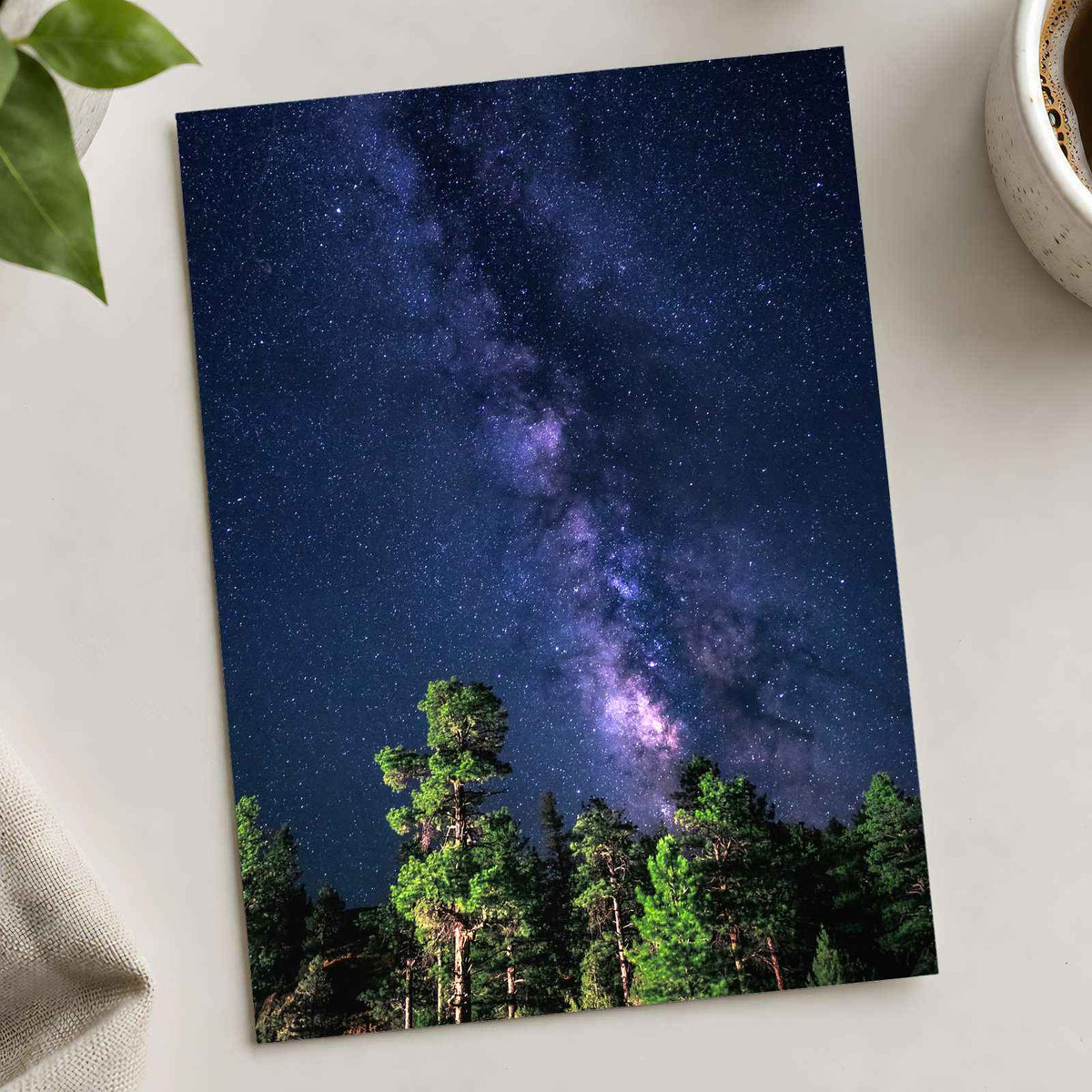 Trees and Milky Way by Arnaud Mariat Photo Print Wall Decor