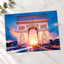 Famous Arc De Triomphe at Sunset, Paris Photo Print Wall Decor