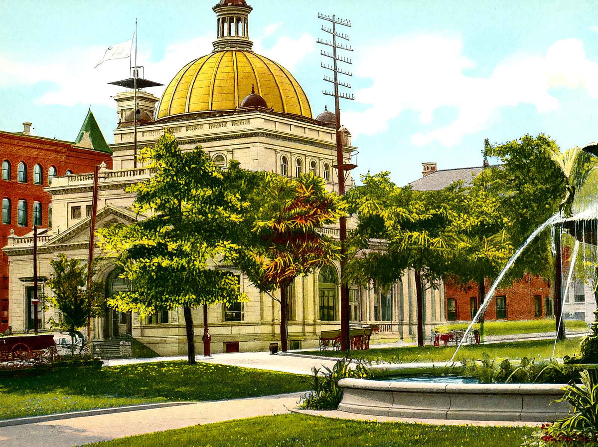 Post Office, Allegheny PA in 1906 vintage print
