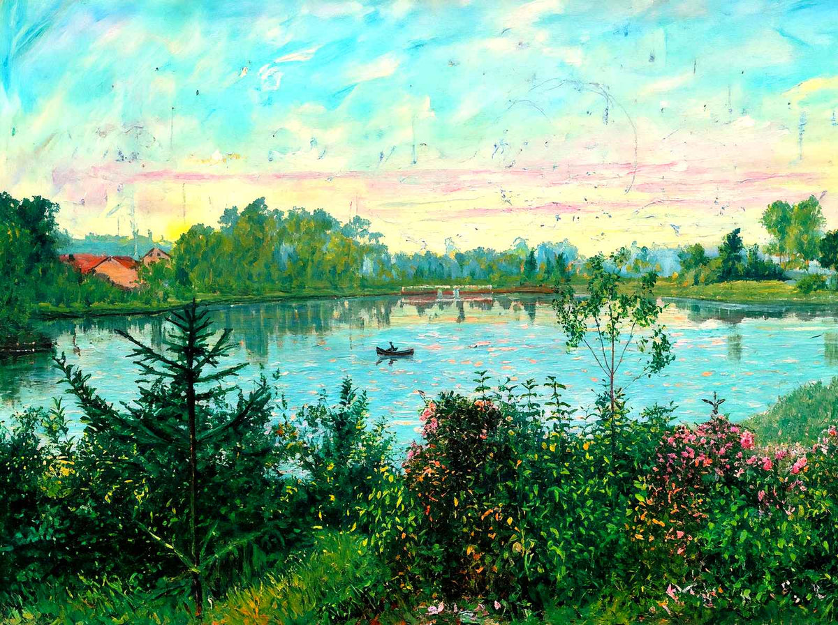 Long Park Lake, Lancaster, PA in 1907 art print