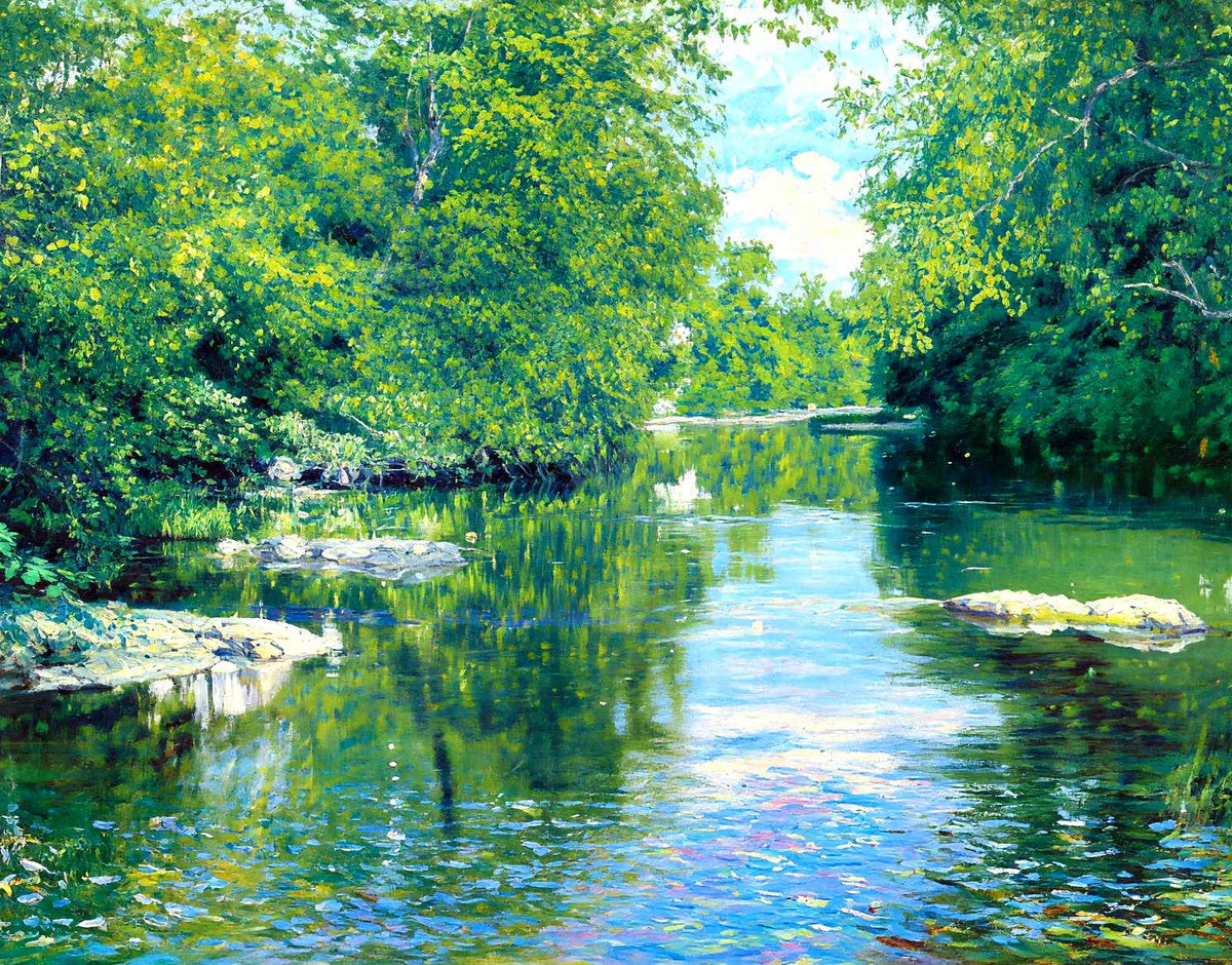 Swannanoa River, Asheville, NC in 1907 art print