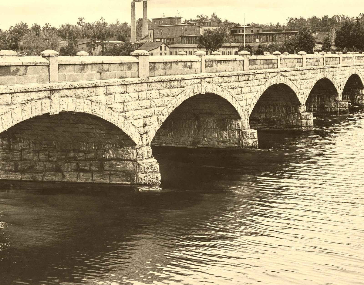 Historic John St Bridge, Appleton WI in 1905 vintage photo print