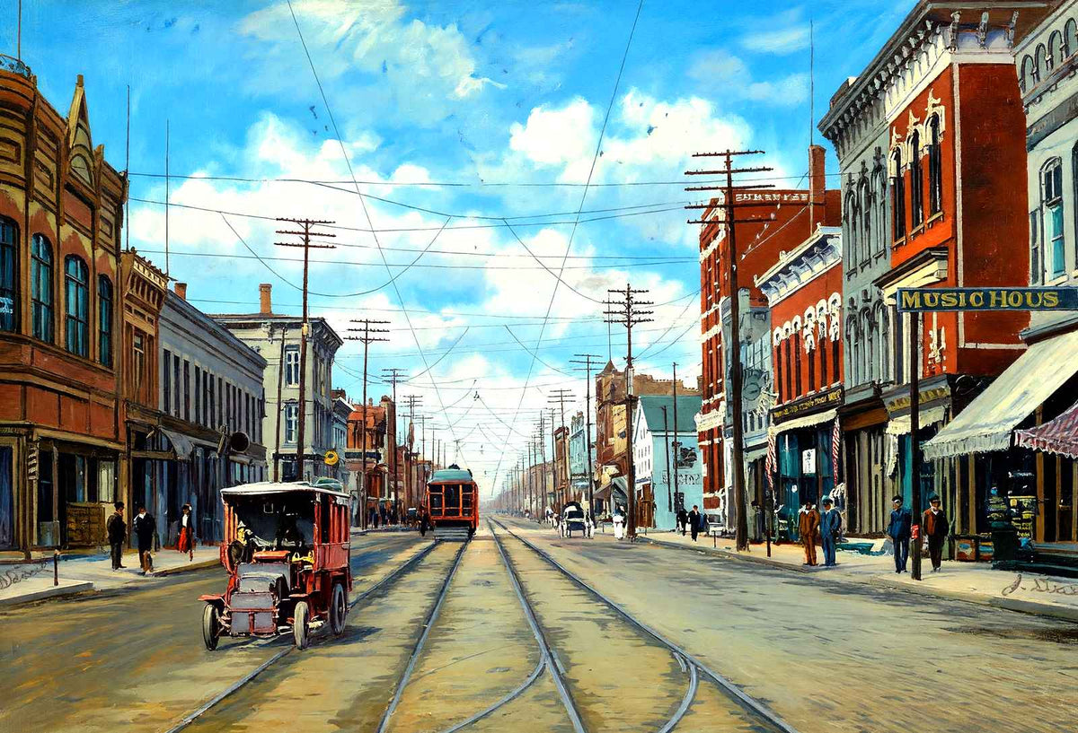 Main Street, Sheboygan, WI in 1907 art print