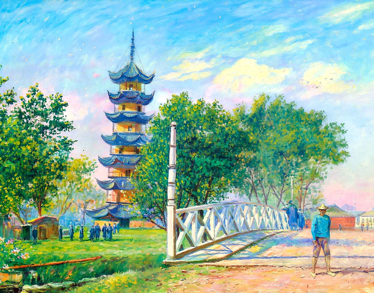 Loong Wah Pagoda, Shanghai, China art print