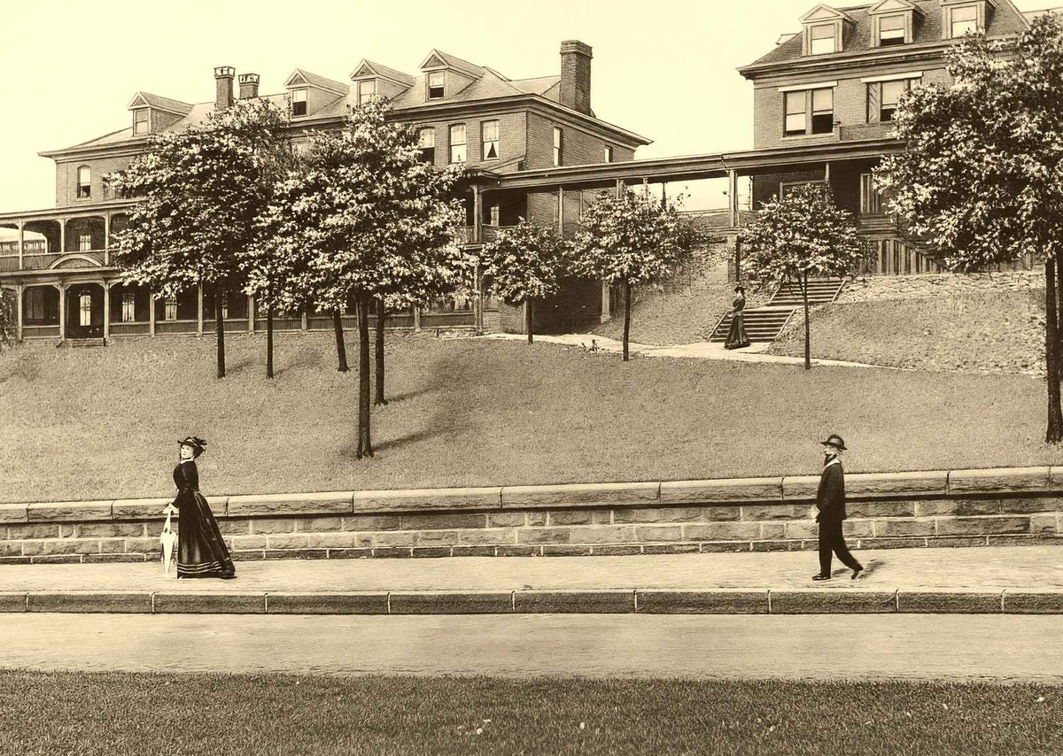 Altoona Hospital and Nurses' Home, PA 1908 restored photo print