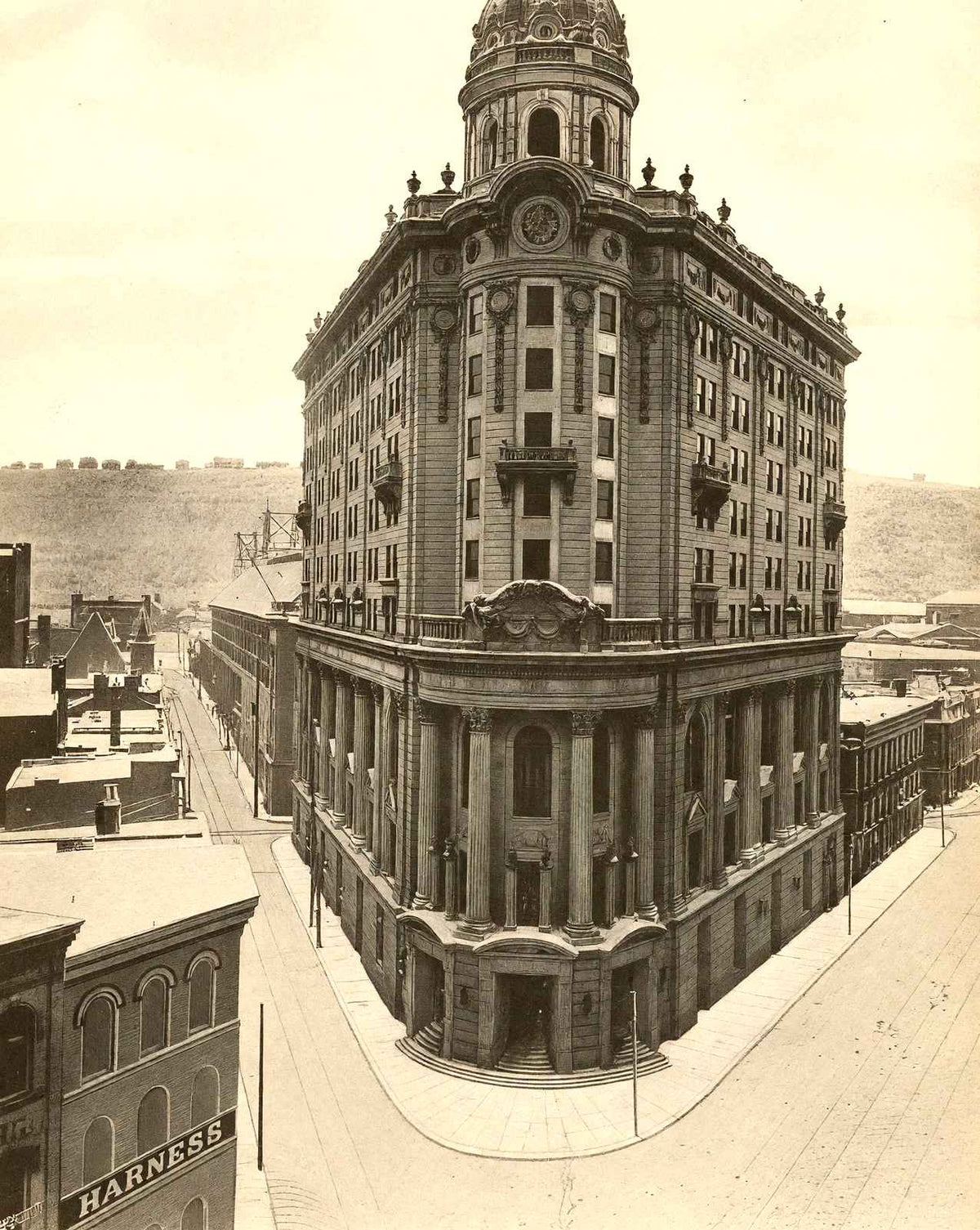 Wabash RR Station, Pittsburgh PA in 1907 vintage print