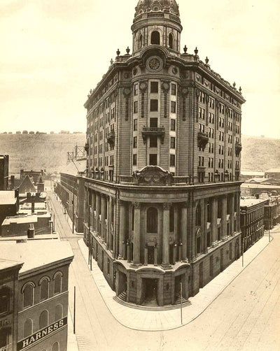 Wabash RR Station, Pittsburgh PA in 1907 vintage print