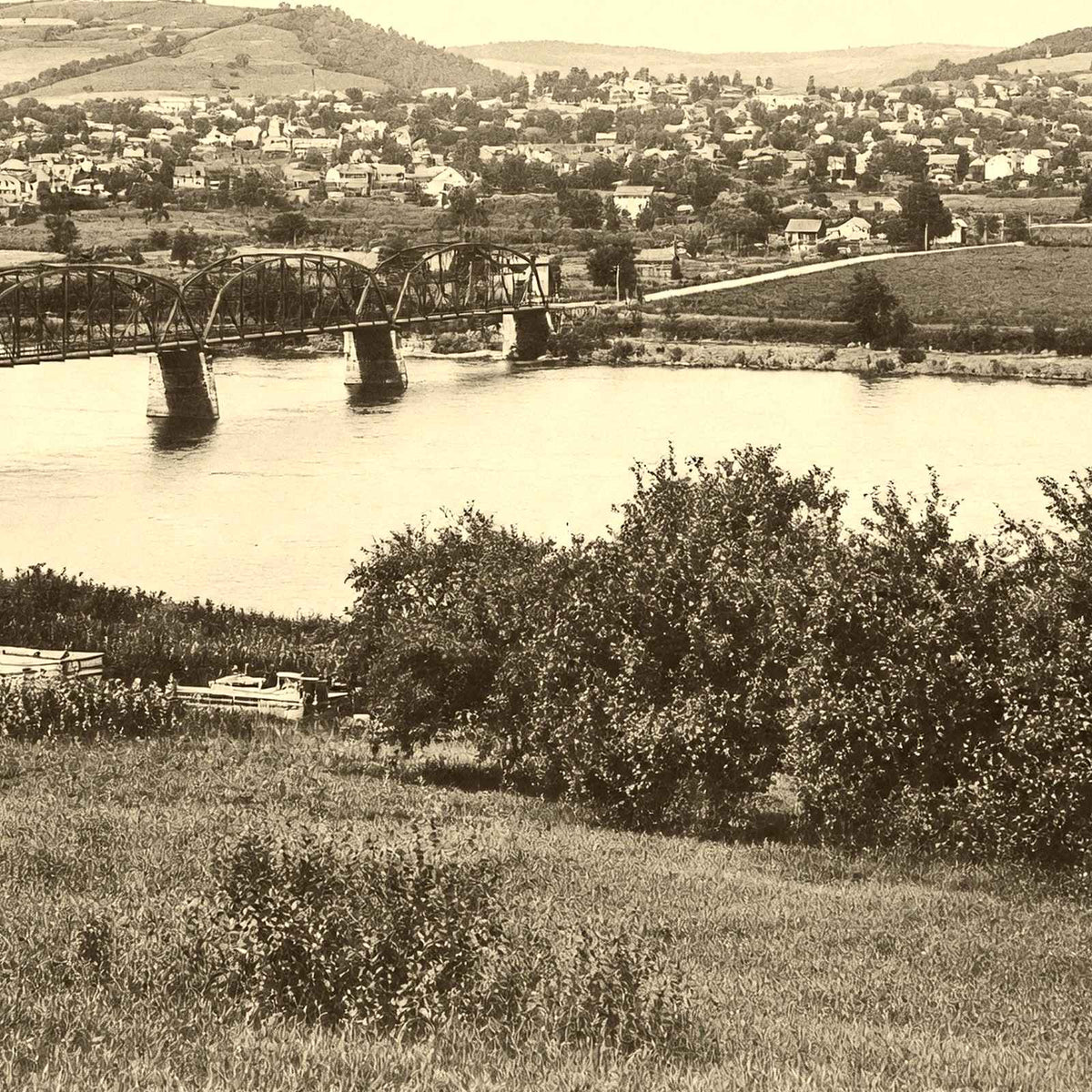 Bloomsburg, PA and Susquehanna River 1905 vintage photo print