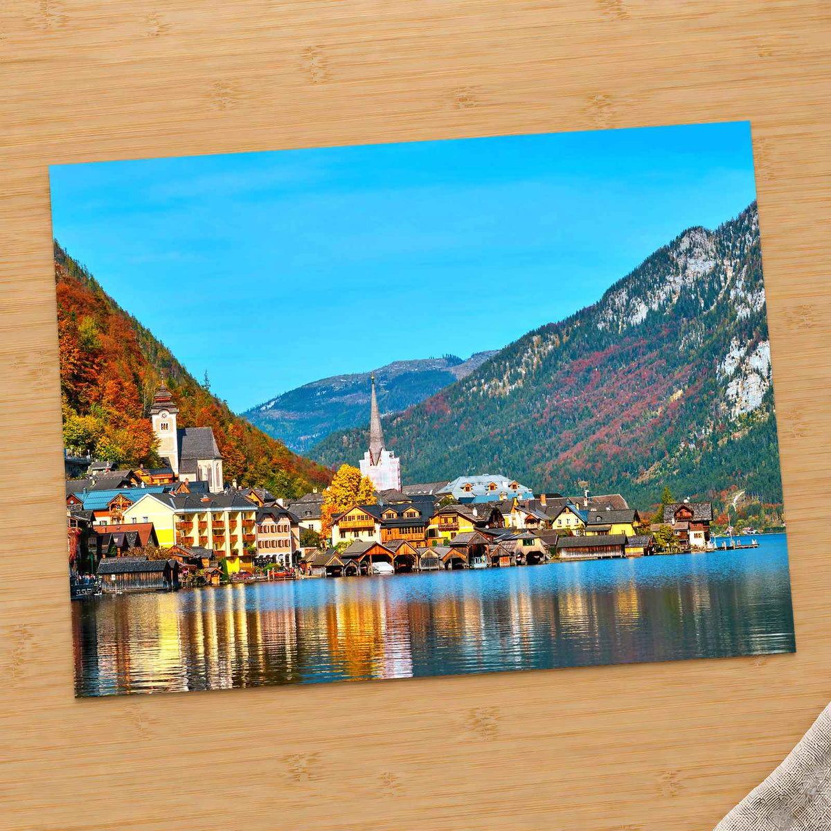 Hallstatt Village, Hallstatter See Lak, Alps Photo Print Wall Decor