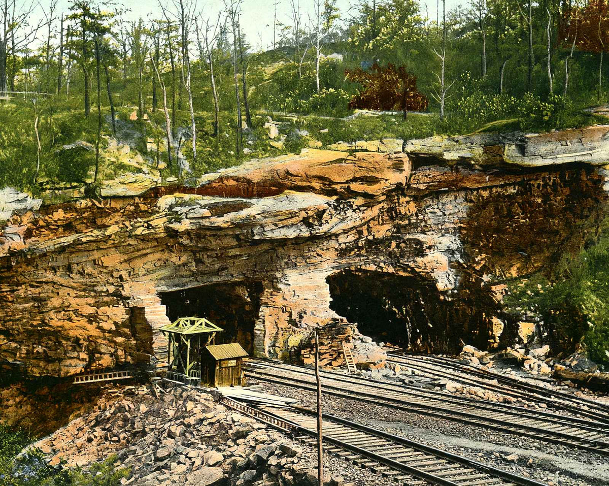 RR Tunnel in Nay Aug Park, Scranton PA 1907 vintage print