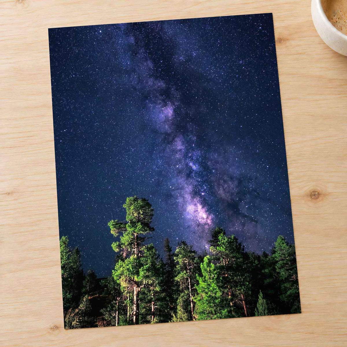 Trees and Milky Way by Arnaud Mariat Photo Print Wall Decor