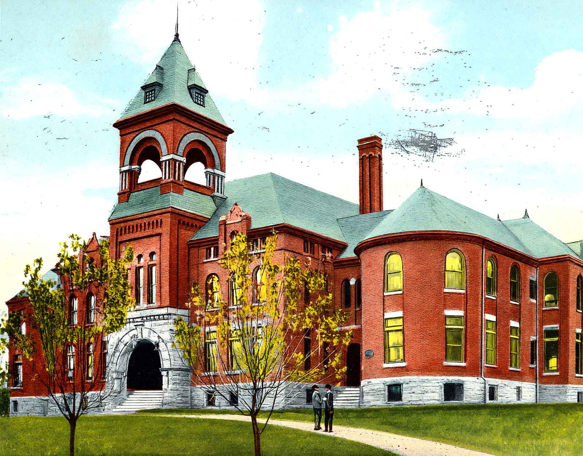 Washington Pa High School in 1909 vintage print