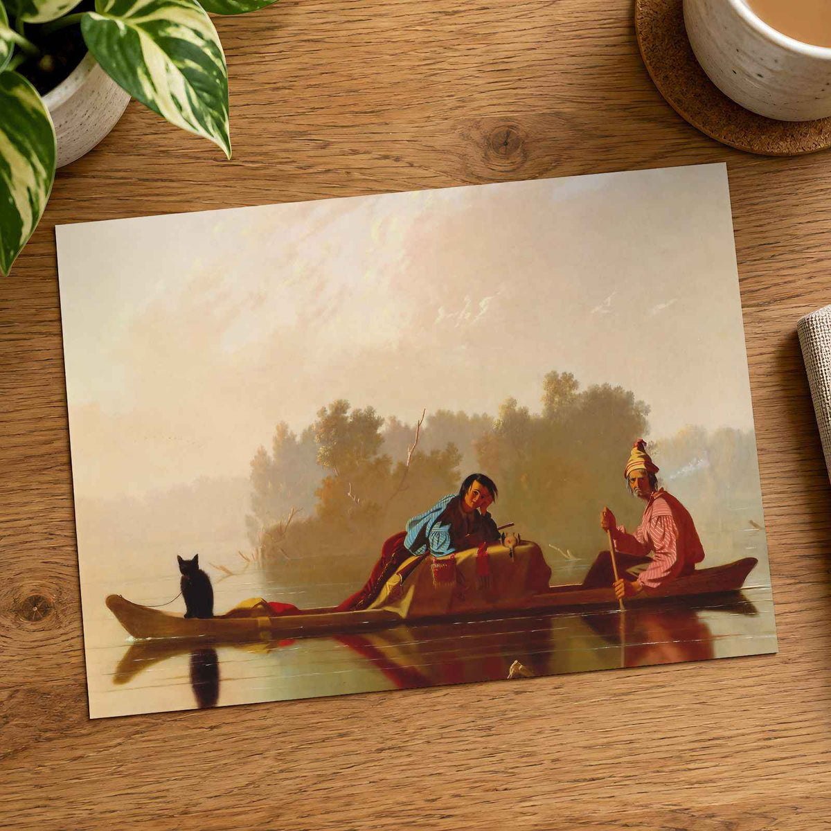 Fur Traders Descending the Missouri painting print by George Caleb Bingham (1845)