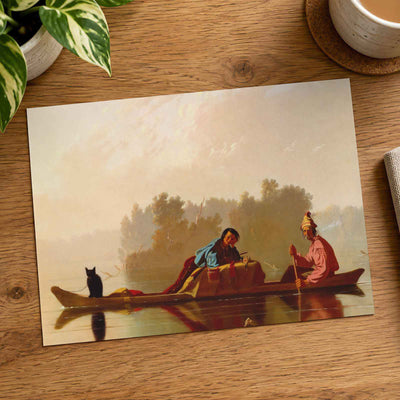 Fur Traders Descending the Missouri painting print by George Caleb Bingham (1845)