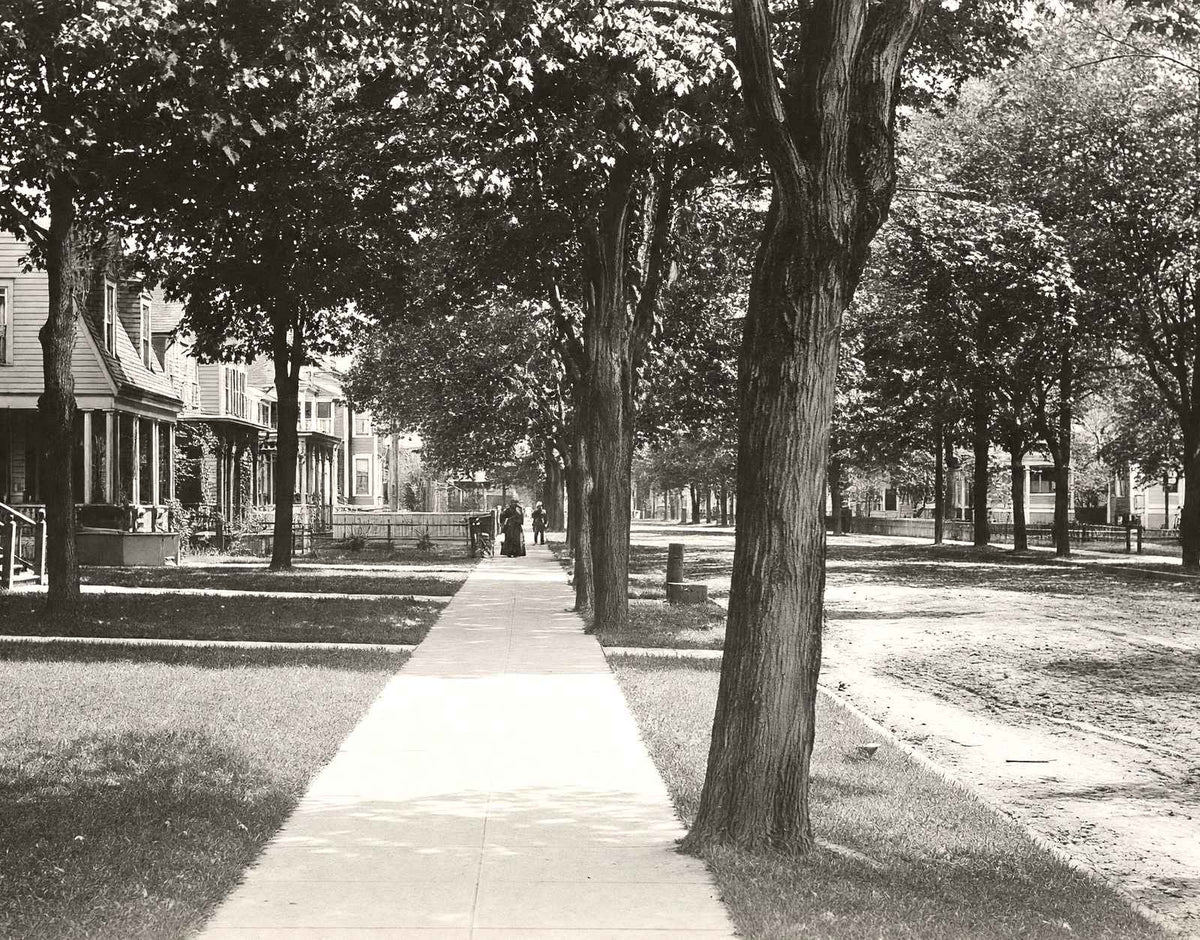 Walnut Street Looking East, Titusville PA restored photo print