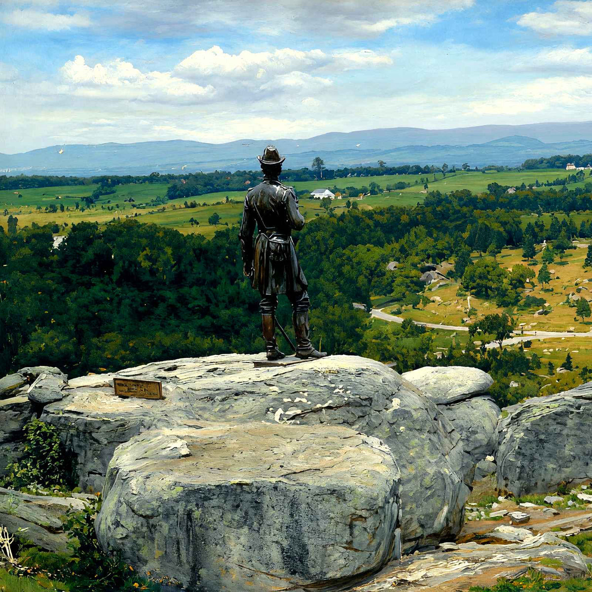 Genrtal Warren's Statue, Gettysburg PA 1904 art print