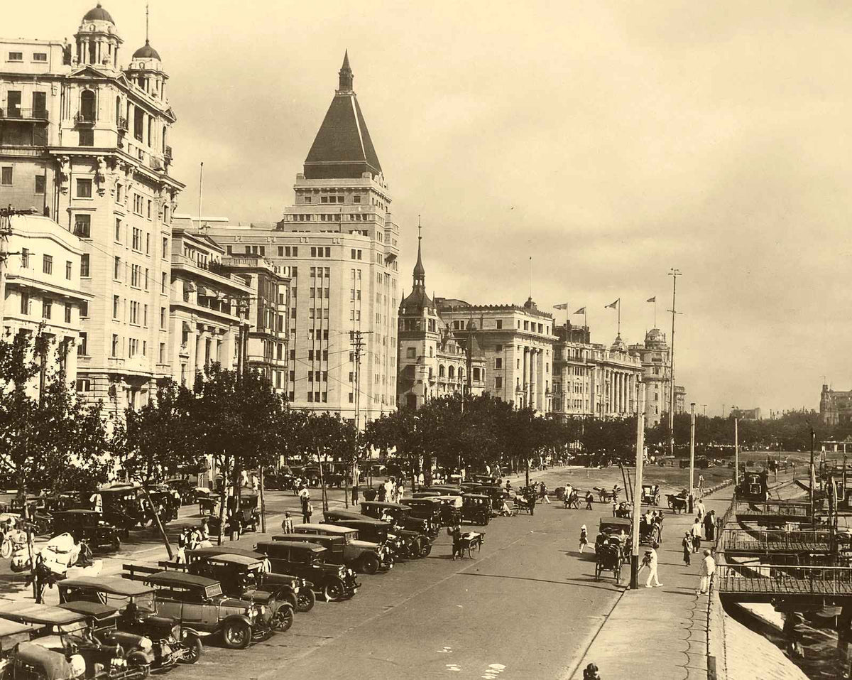The Bund Looking North, Shanghai, China vintage photo print