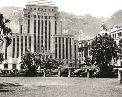Hong Kong & Shanghai Bank, Hong Kong in 1949 restored photo print