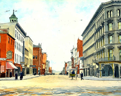Harrisburg PA Market Street in 1907 art print