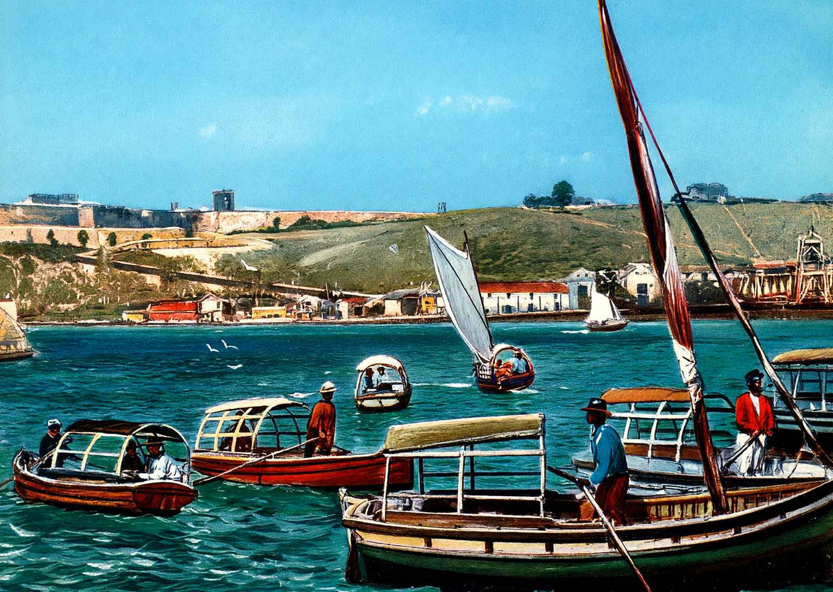 Havana Harbor, Cuba in 1923 vintage print