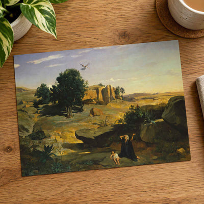 Hagar in the Wilderness art print by Camille Corot (1835)