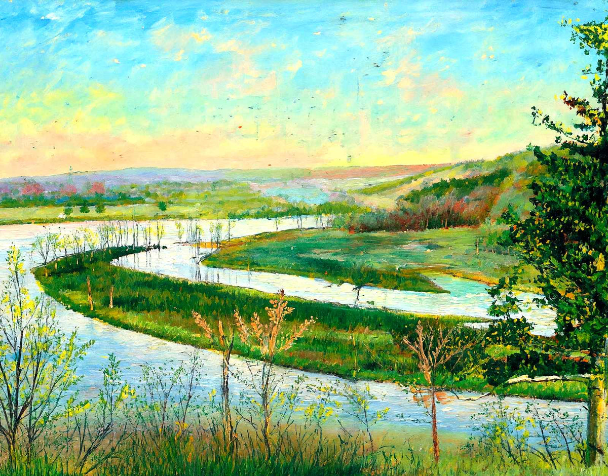Rock River, Janesville, WI in 1907 art print