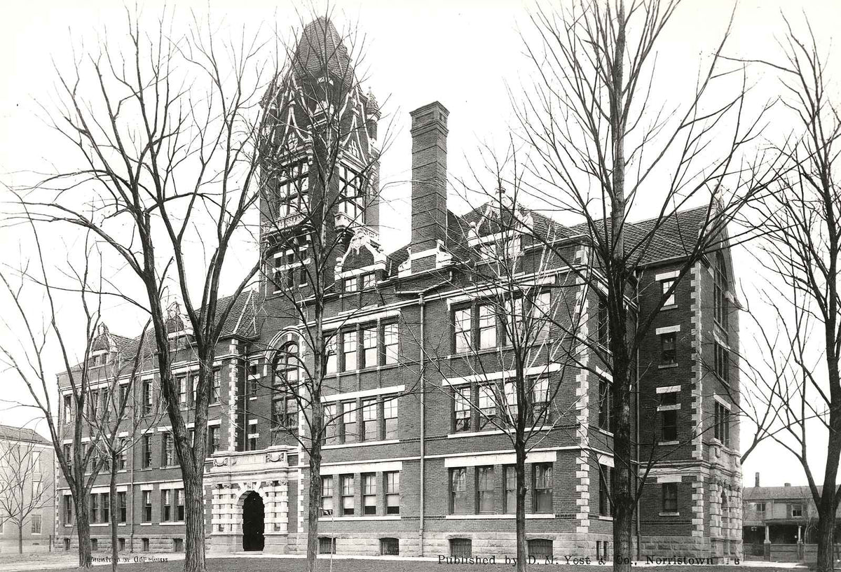 Norristown High School, PA in 1905 vintage photo print
