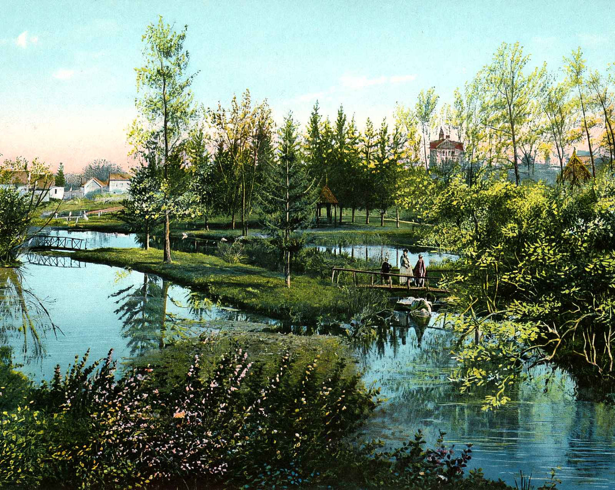 Horeb Spring, Waukesha, WI in 1906 vintage print
