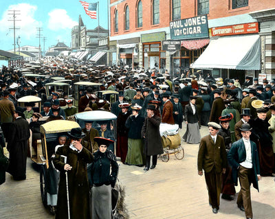 Easter Sunday on Boardwalk, Atlantic City, NJ vintage print