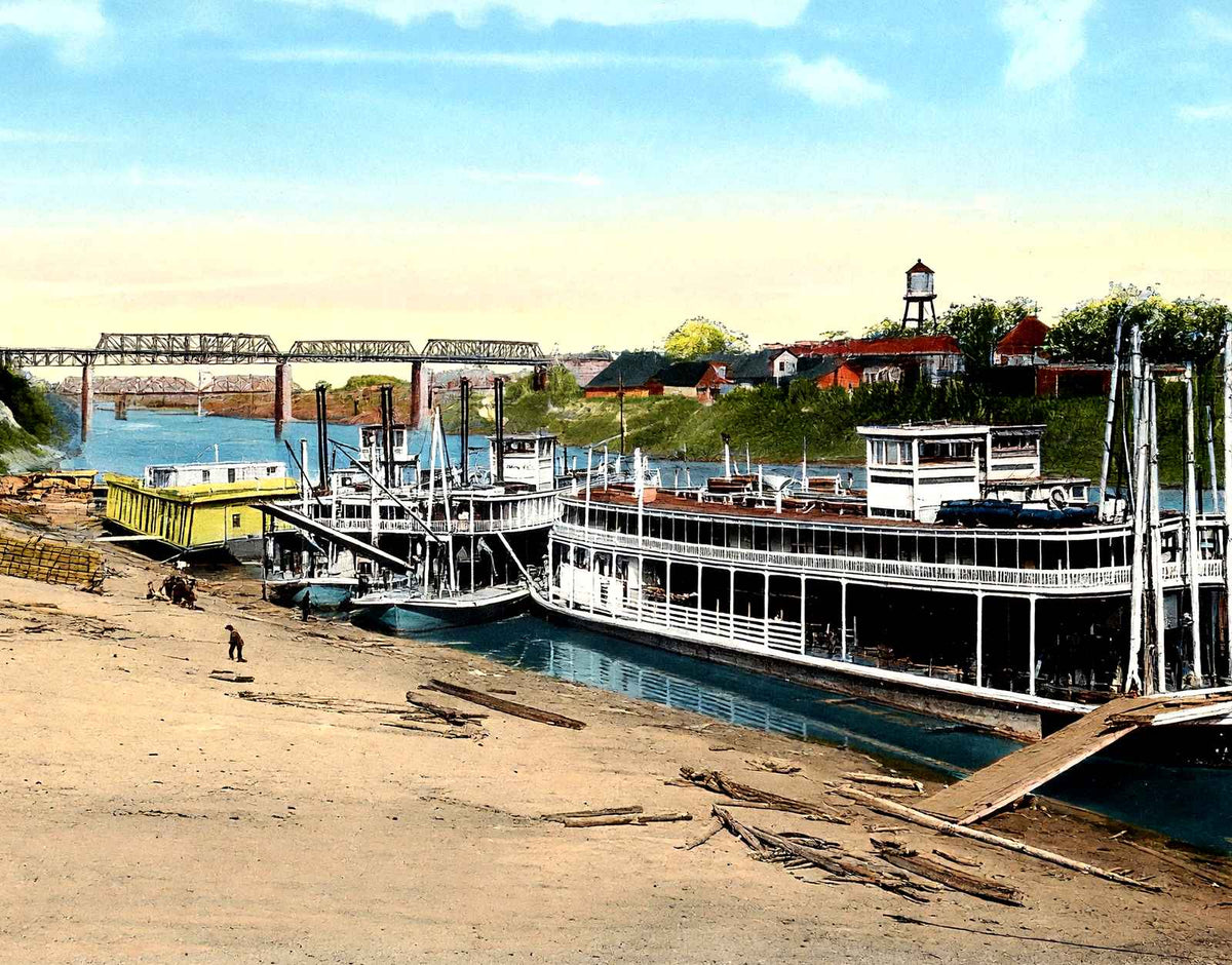 Cumberland River, Nashville, TN in 1906 vintage print
