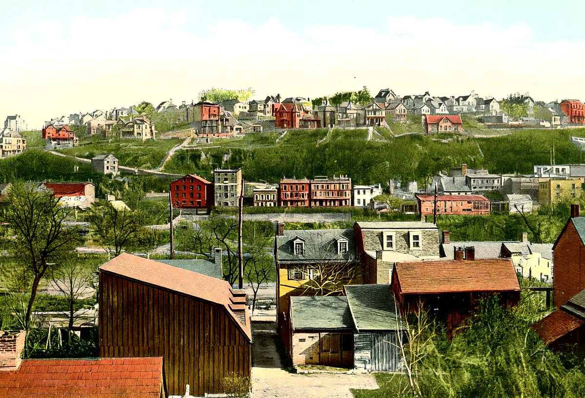 Phillipsburg Hill, Phillipsburg, NJ in 1909 vintage print