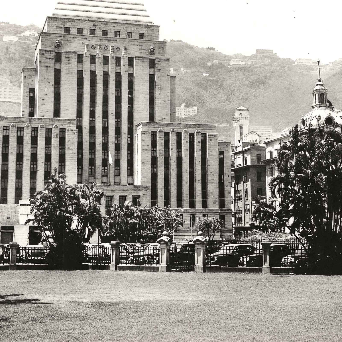 Hong Kong & Shanghai Bank, Hong Kong in 1949 restored photo print