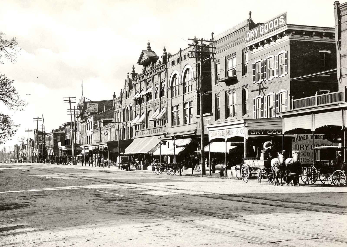 Business Section, High St, Pottstown, PA 1904 restored photo print
