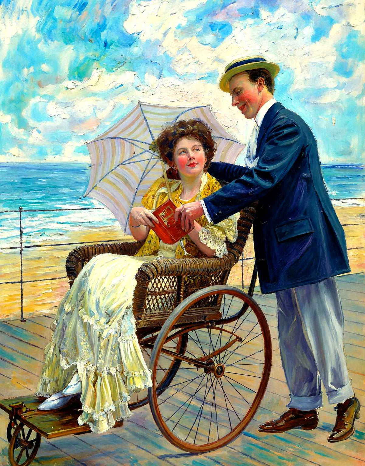 Taken by Surprise, Atlantic City, NJ in 1907 painting