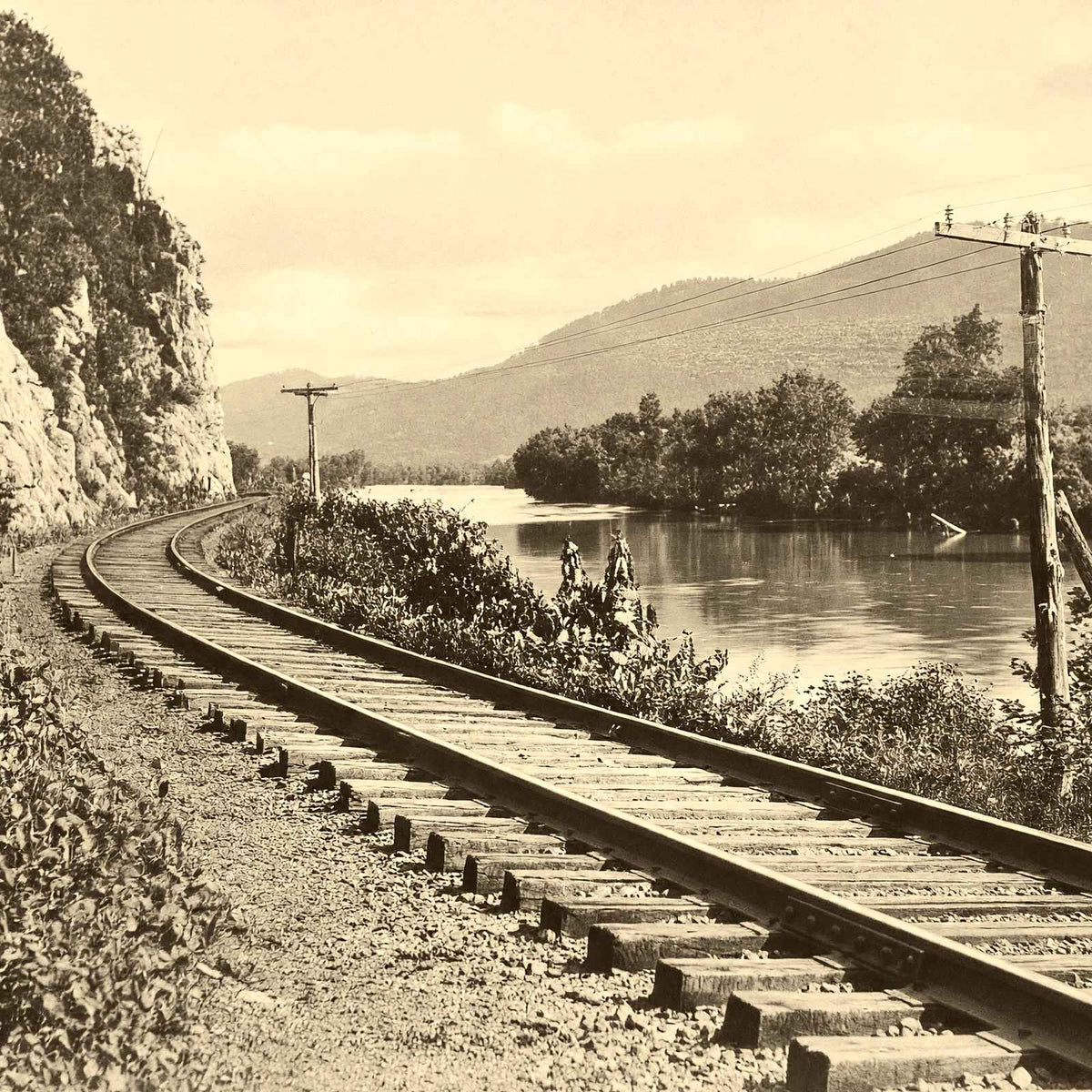 French Broad River Near Asheville NC in 1907 vintage photo print