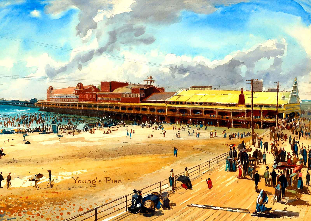 Young's Pier, Atlantic City, NJ in 1902 art print